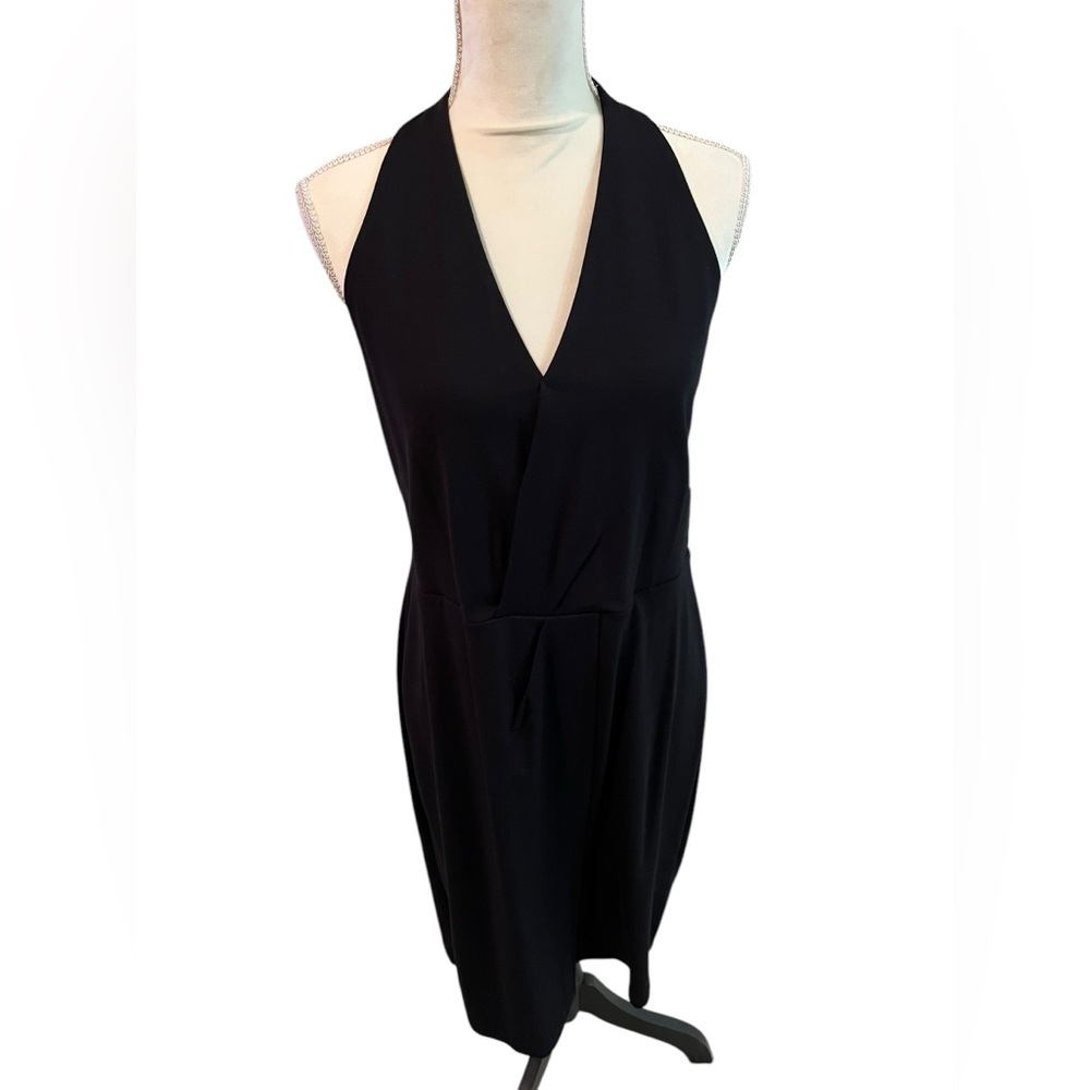 NWT - The Limited Black Halter Neck Deep V Open Back Mini Dress